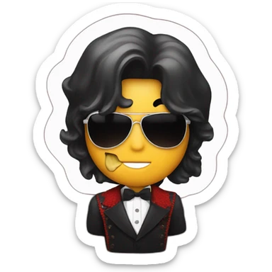 micheal jackson holding a apple sticker