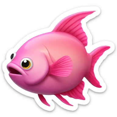 Pink fish sticker