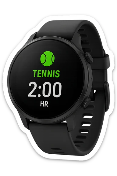 smartwatch con modalità attiva di tennis che segna 2 ore di tennis, REALISTICA 4K sticker