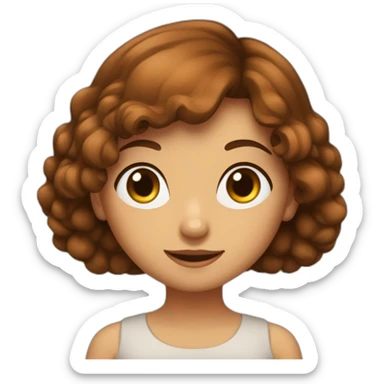 Une fille metisse avec les cheveux bruns et les yeux bruns sticker