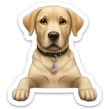 a labrador working in the office sticker
