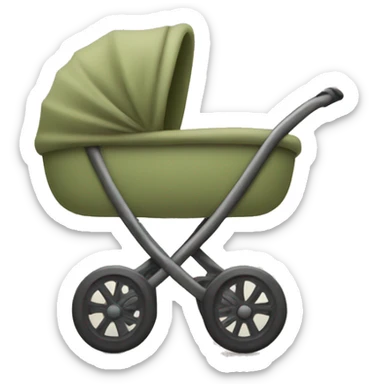Khaki green baby stroller emoji  sticker
