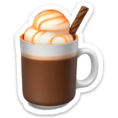 hot chocolate with orange marshmallow sticker
