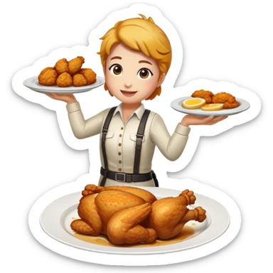 PUBG Victory Winner Winner Chicken Dinner with player celebrating and fried chicken sticker