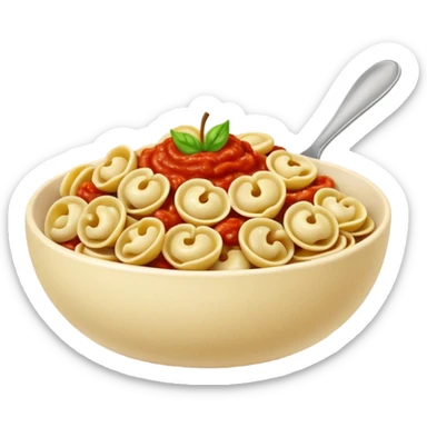 realistic, detailed, appetizing bowl of orecchiette pasta, Apple emoji style sticker