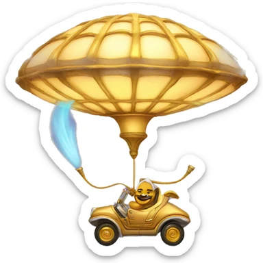 Magical Lamp Genie Driving Wing-Body Vehicles sticker