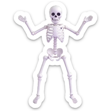 skeleton, 3d emoji style sticker
