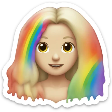 A rainbow heart with the word Meline in it sticker