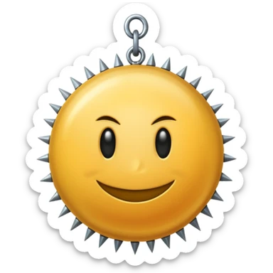 iPhone text message emoji size ball, and chain with spikes sticker