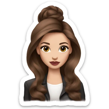 Miss dior, glamouros and classy, long brown hair, hazel eyes, full body, light skin pink lips sticker