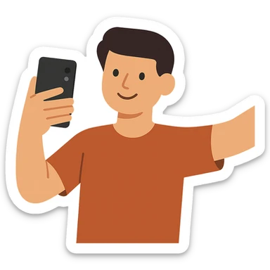 Flat design style selfie sticker
