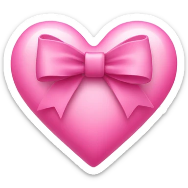 pink heart with bow sticker