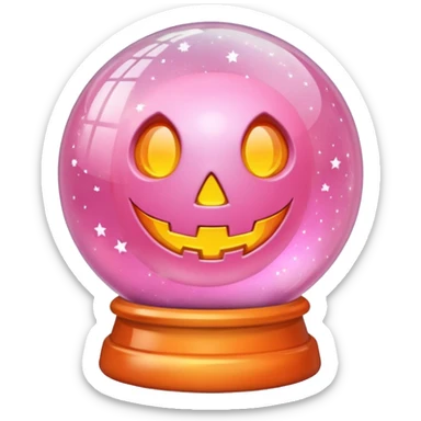 pastel pink orange halloween   globe sticker