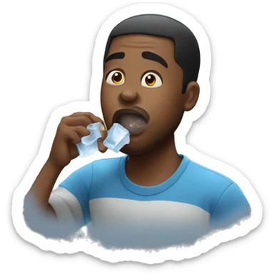 Black man eating ice cube sticker