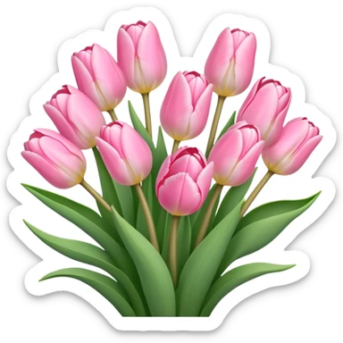 Cute baby pink tulip bouquet sticker