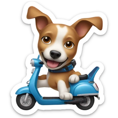 Dog on a scooter  sticker