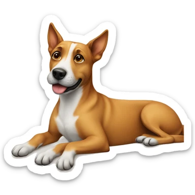 dog relaxing on couch sticker