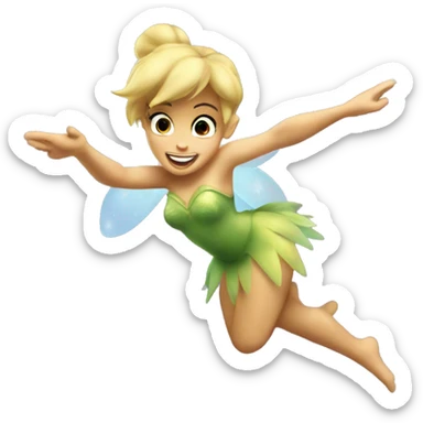 Tinker Bell throwing fairy dust sticker