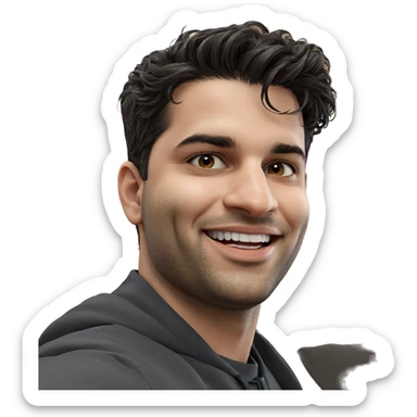 smiling male portrait close up sticker