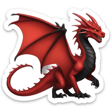 a red-black wyvern dragon   sticker