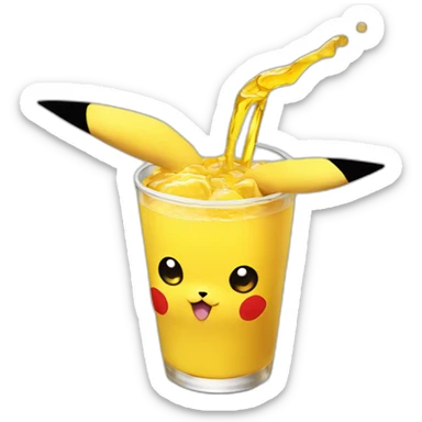pikachu head only drinking sticker