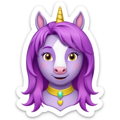 Shirley Shawn the Unicorn from The Wiggles with yellow horse with purple hair sticker