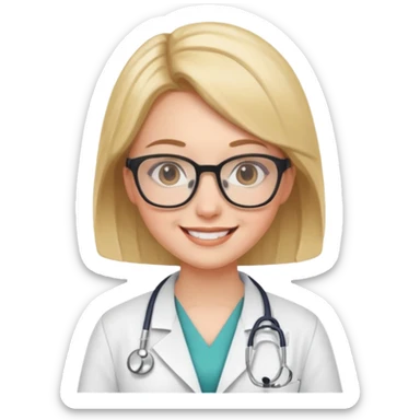 doctor girl with glasses sticker