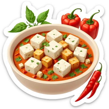 Act as Emoji expert and generate Masala paneer and paneer emojie sticker