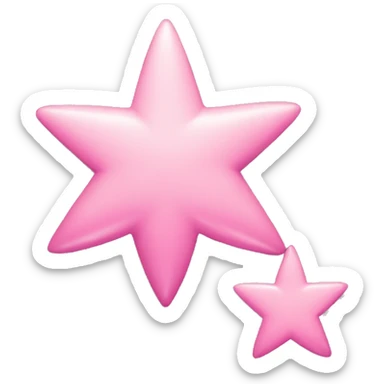 Three small pink , 4-pointed stars grouped together. The stars have a slightly elongated shape, giving them a twinkling effect. They vary in size, with the largest star in the center and two smaller stars on either side.  sticker