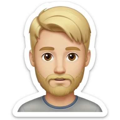 young man with blonde hair and neat medium beard sticker