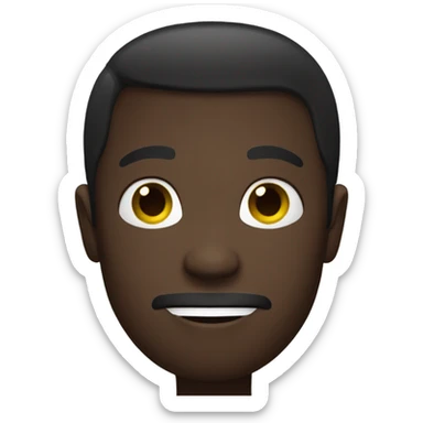 A dark skinned man holding a banana  sticker