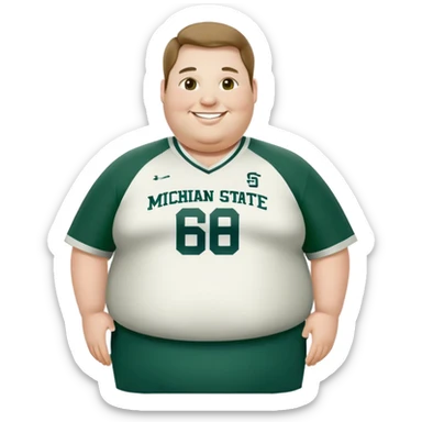 Obese Michigan state fan sticker