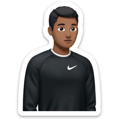 un emoji (qui ressemble à un vrai emoji téléphone)de quelqu'un qui tombe (homme noir pull Nike)il a des airpods.Il tombe vers l'avant  sticker