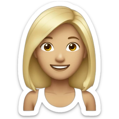 asian blond woman smiling sticker