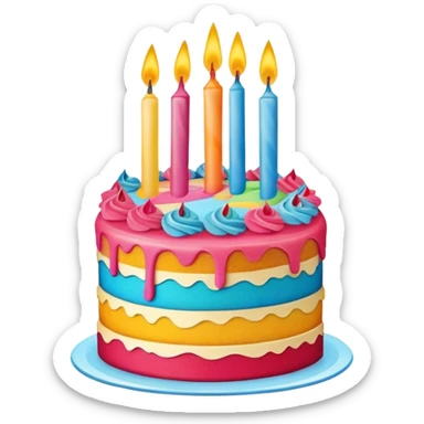 Birthday cake sticker