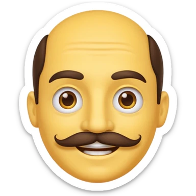 classic yellow face smiling with a mustache sticker