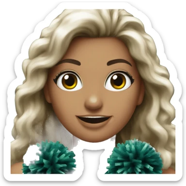 Philadelphia eagles cheerleader with pompoms sticker