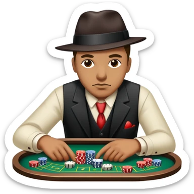 Gangster playing craps sticker
