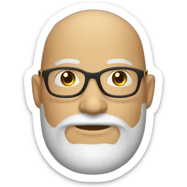 Bald-head-gold-rim-glasses-light-beard sticker