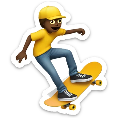 Skateboard riding on a narrow curb sticker