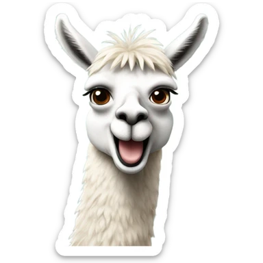 llama waving hi  sticker