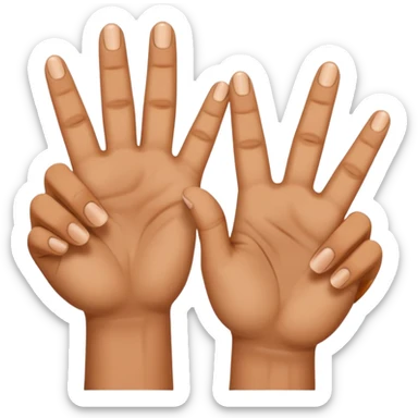 pair of hands with two fingers extended sticker