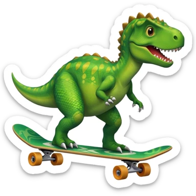 Dinosaur on a skateboard sticker