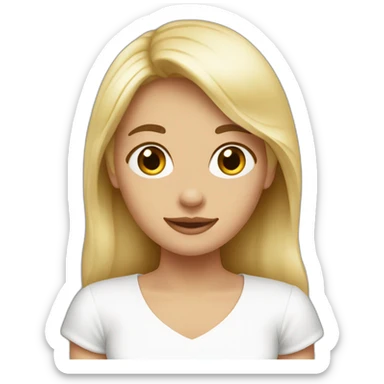 Fille blanche couette marron sticker