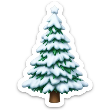 Snow covered Christmas tree  sticker