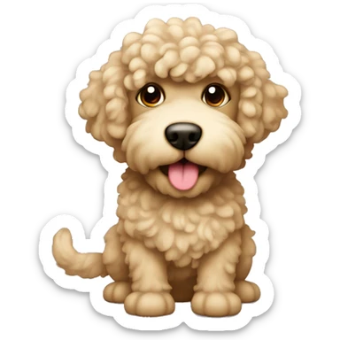 Labordoodle with beige fur and triple chin and curly tail  sticker