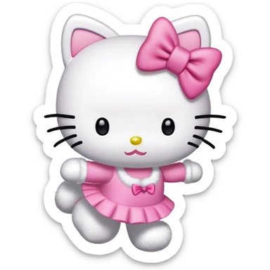 Hello Kitty performing a back walkover sticker