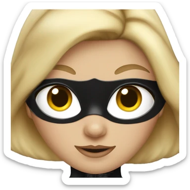 Blond hair blue eyed woman dressed as cat woman sticker