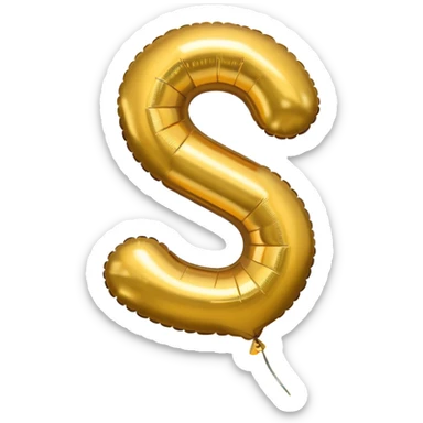 1 number in gold balloons sticker