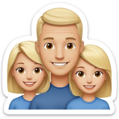Two blonde women and a man with skin head  sticker